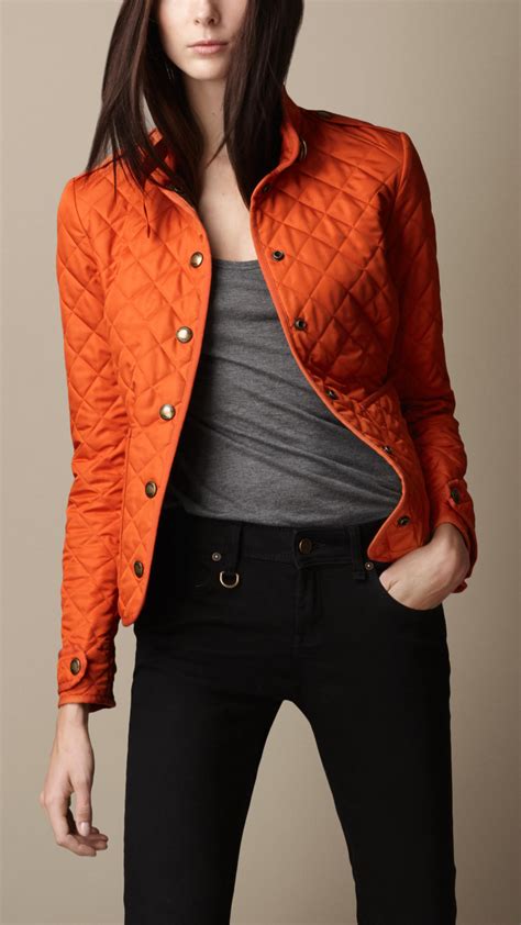 orange burberry quilted jacket|Burberry brit quilted jacket women.